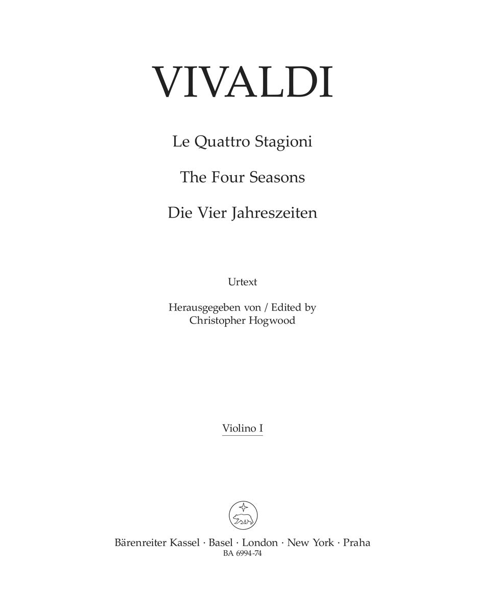 Vivaldi Four Seasons - Violin I part