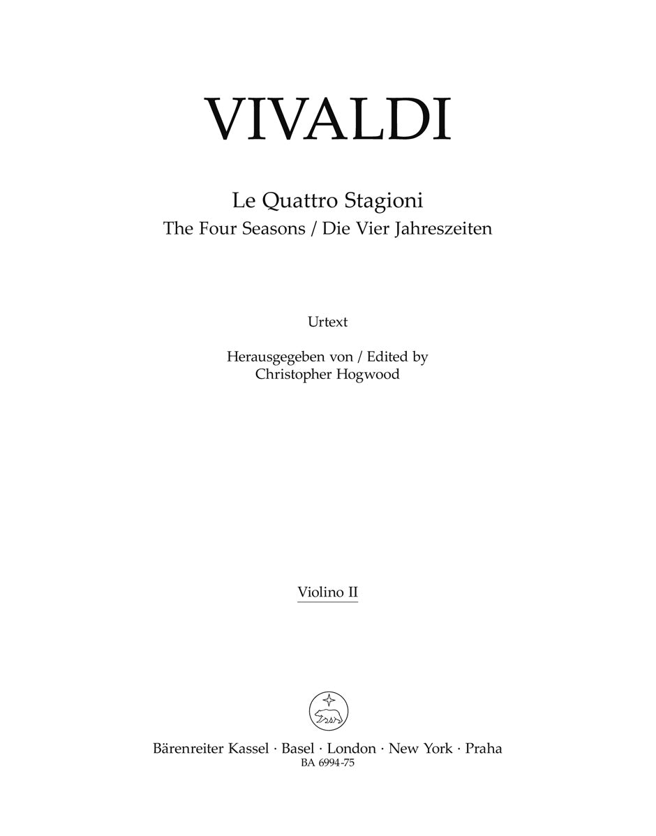 Vivaldi: The Four Seasons - Violin II Part