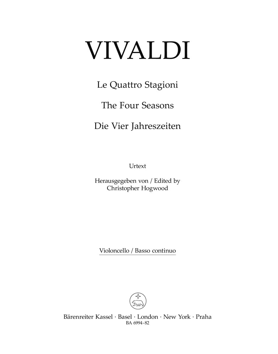 Vivaldi Four Seasons - Cello/Bass part