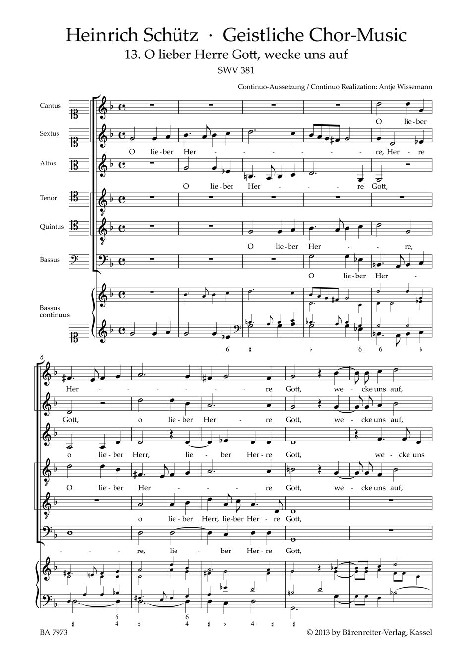 O lieber Herre Gott, wecke uns auf SWV 381 -Motet- (No. 13 from "Geistliche Chor-Music")