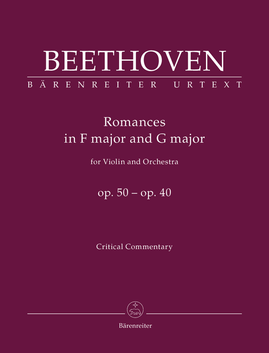 Romances in F major and G major for Violin and Orchestra op. 50, 40 - Critical Commentary