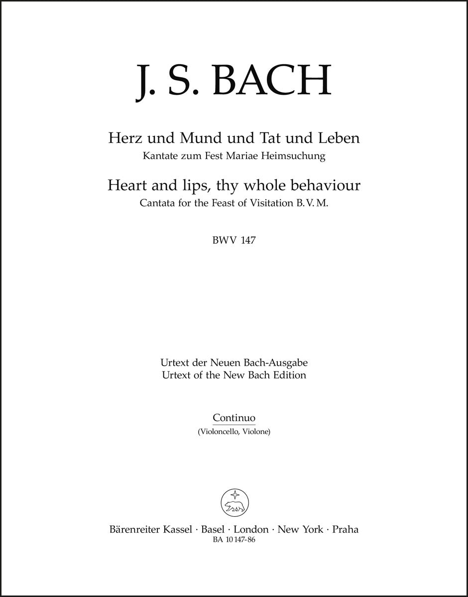 Bach: Herz und Mund und Tat und Leben, BWV 147 - Cello/Bass/Basso Continuo