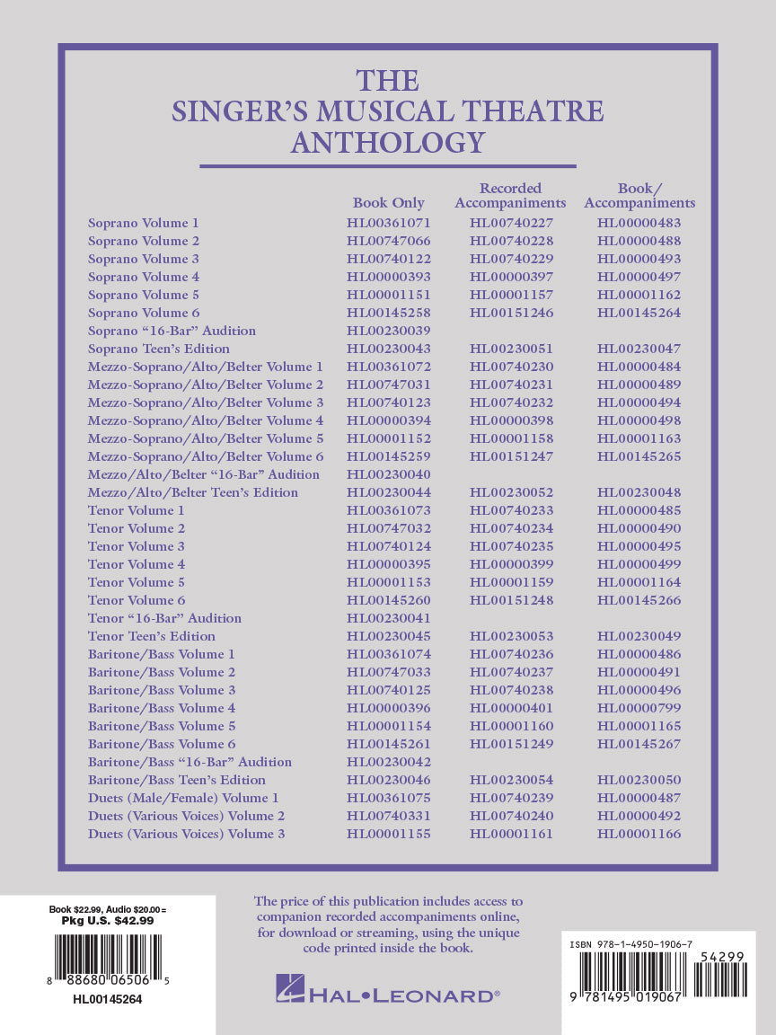 Singer's Musical Theatre Anthology - Soprano with Recorded Accompaniment Vol 6