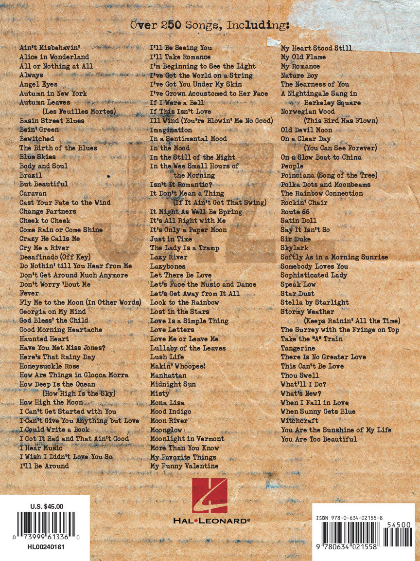 Hal Leonard Real Jazz Standards Fake Book