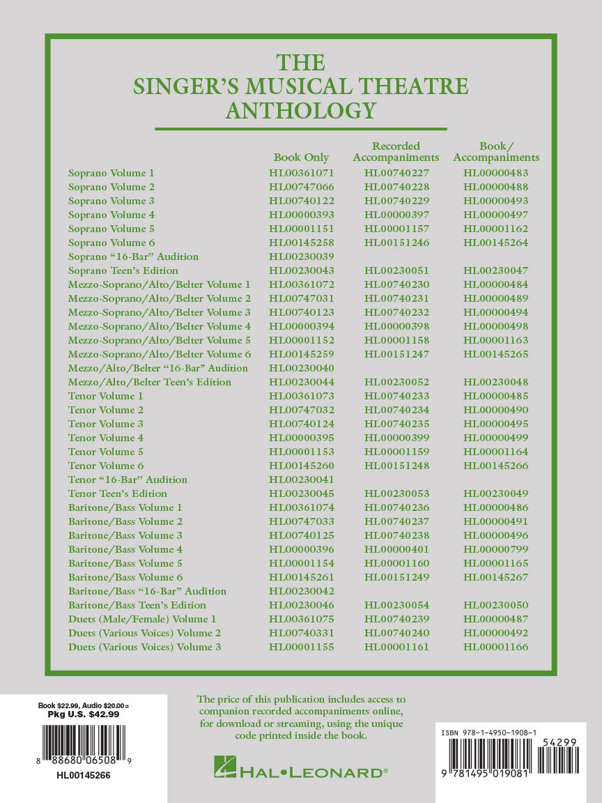 Singer's Musical Theatre Anthology