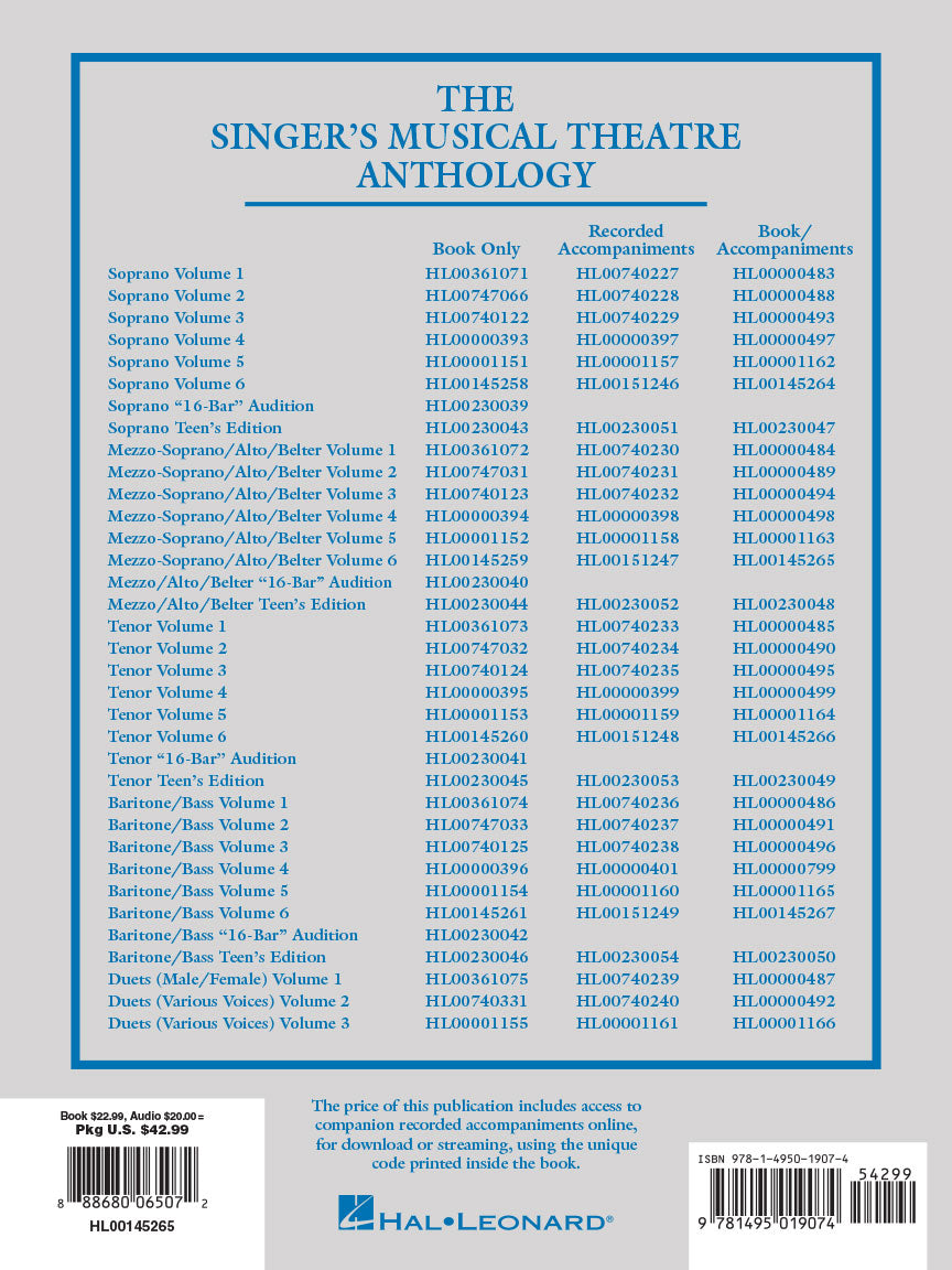 Singer's Musical Theatre Anthology