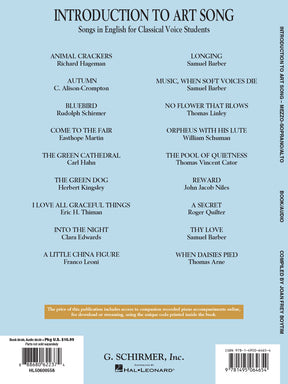 Introduction to Art Song for Mezzo-Soprano/Alto - With Recorded Piano Accompaniments