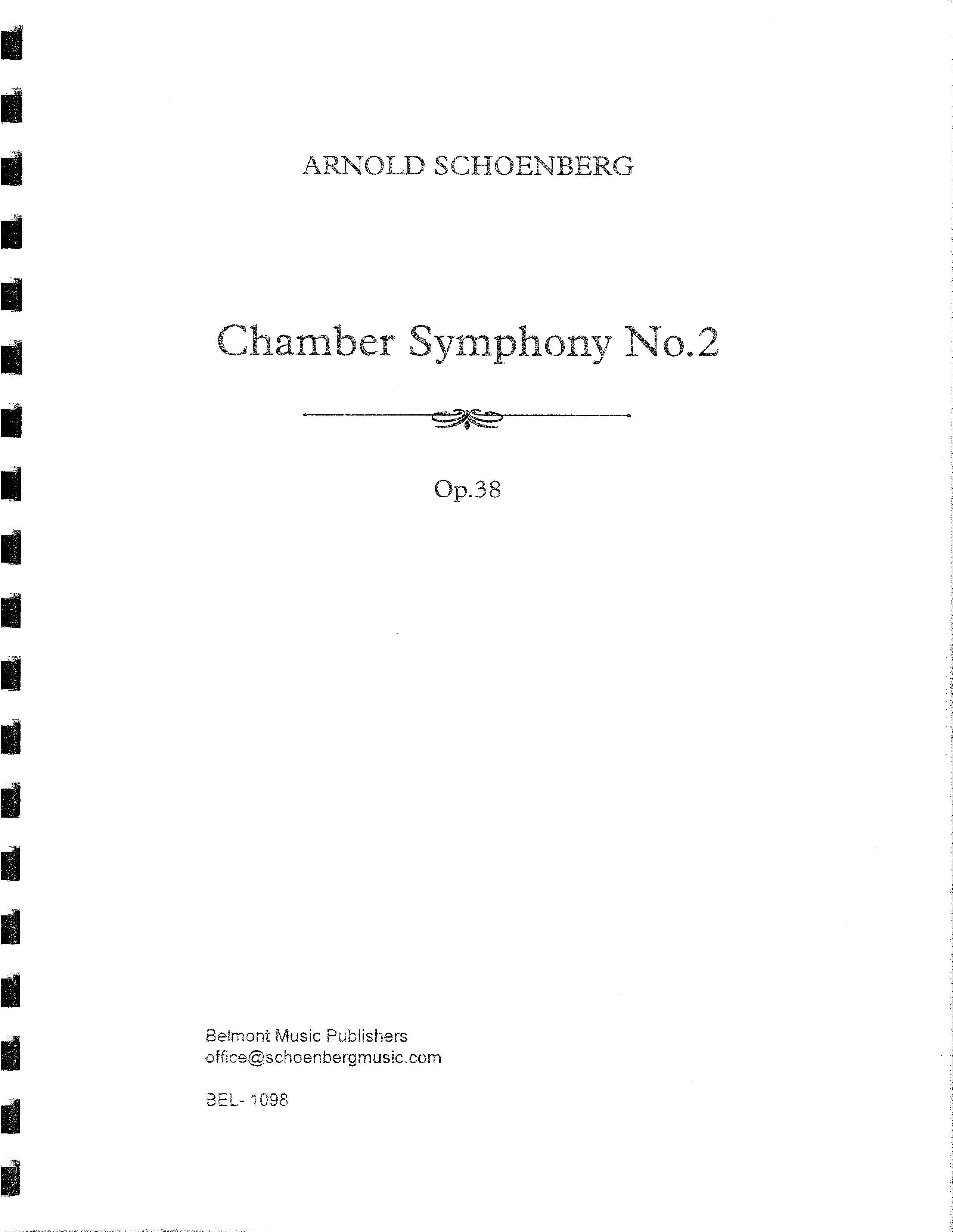 Schoenberg Chamber Symphony No. 2 Op. 38 (Study Score)