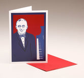 Card: Franklin D. Roosevelt with piano FINAL SALE / CLEARANCE