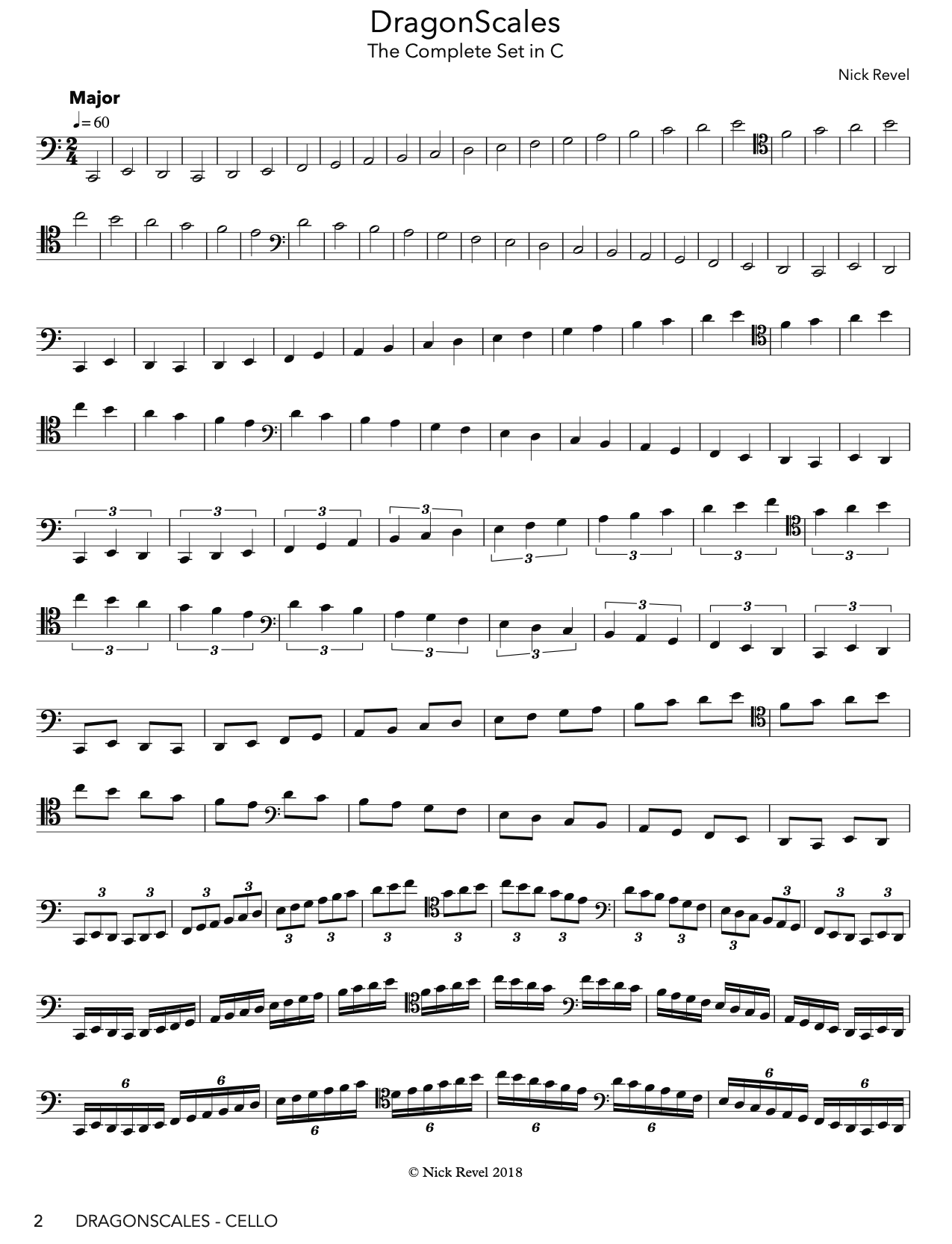 Revel: DragonScales 3-Octave Scales and Arpeggios for Cello (includes audio play-alongs)