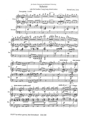 Lang Pieces for Amusements for piano four hands