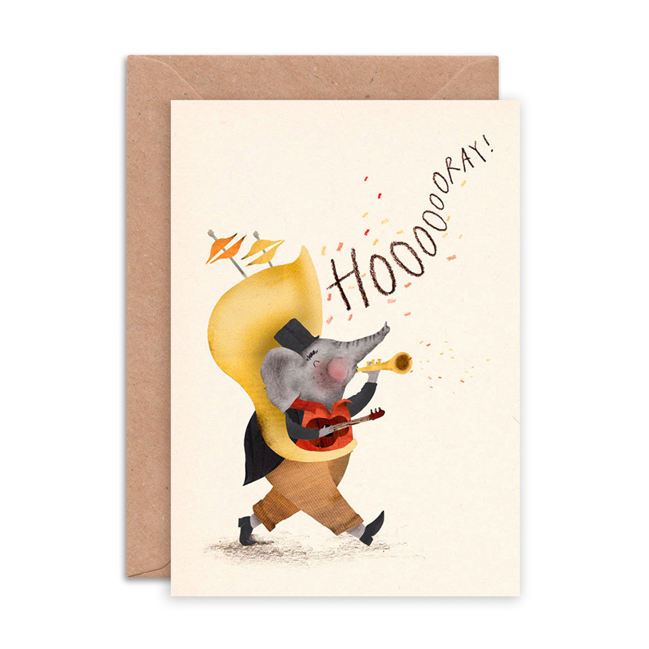 Card: Hooray Elephant (Blank Inside)