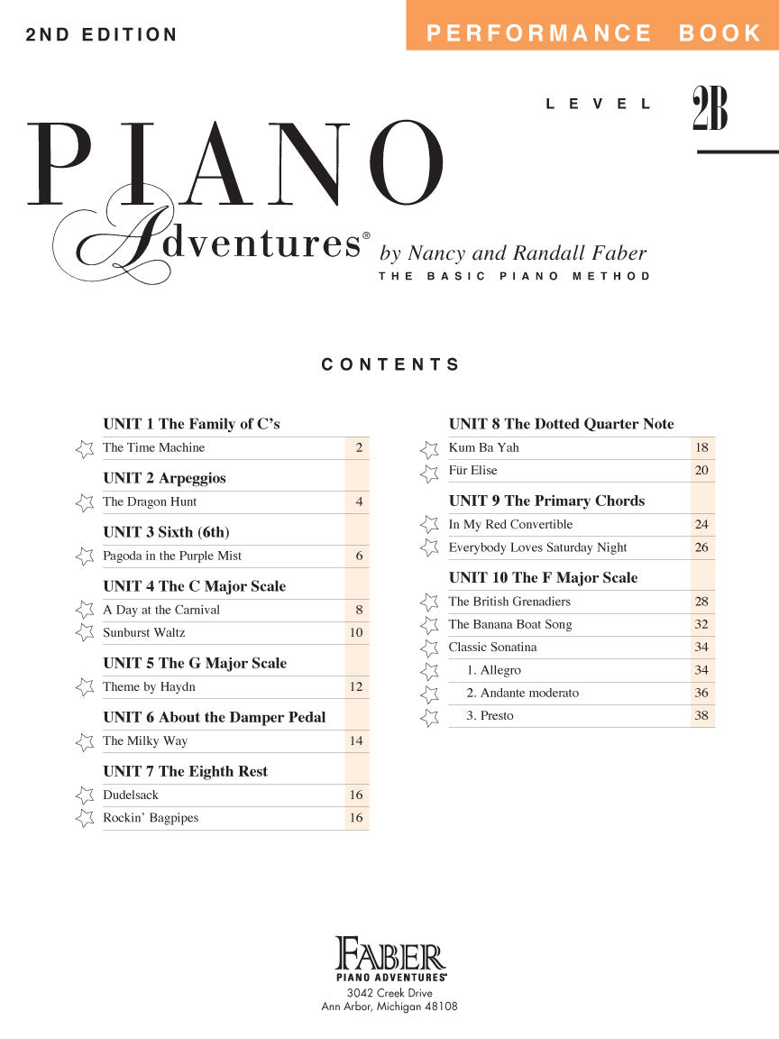 Faber Piano Adventures - Performance Book Level 2B