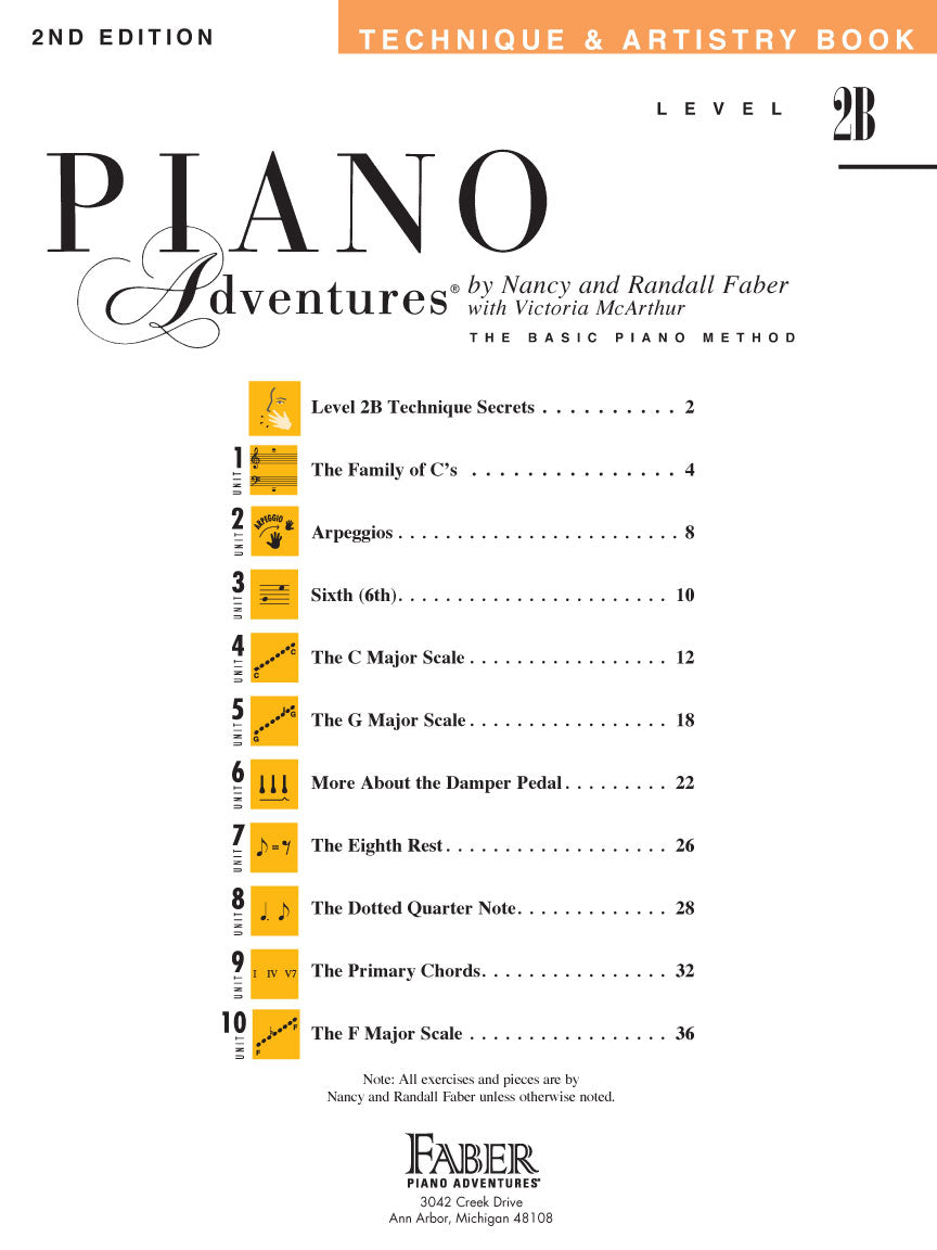 Faber Piano Adventures - Technique and Artistry Book Level 2B