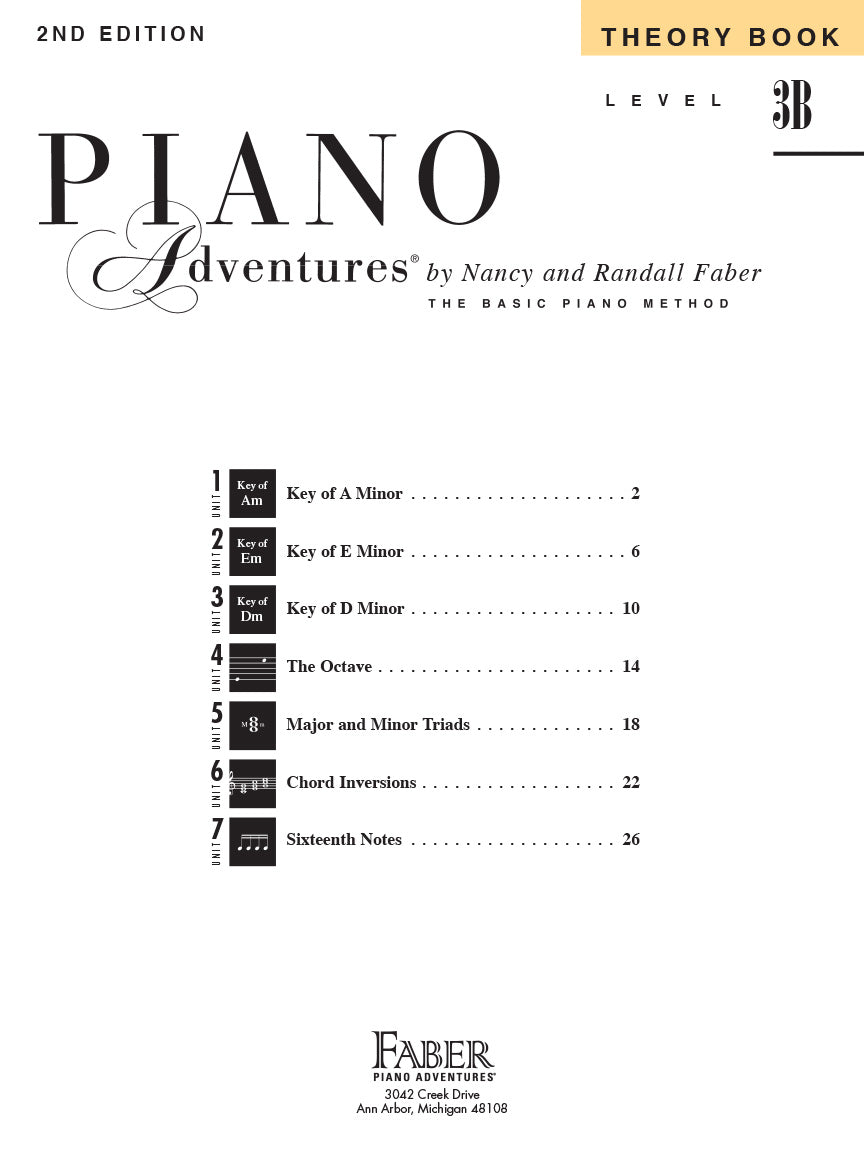 Faber Piano Adventures Theory Book 3B