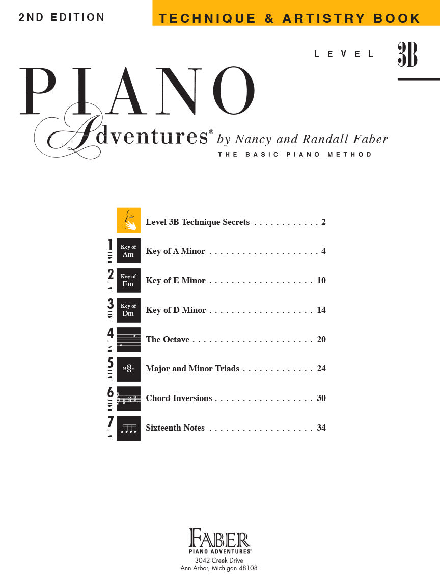 Faber Piano Adventures Technique & Artistry Book - Level 3B