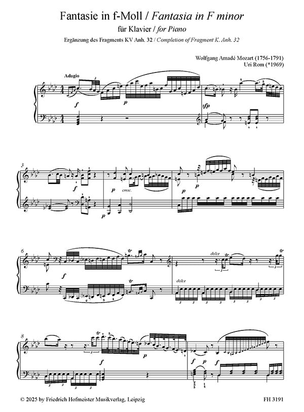 Mozart: Fantasie in F Minor