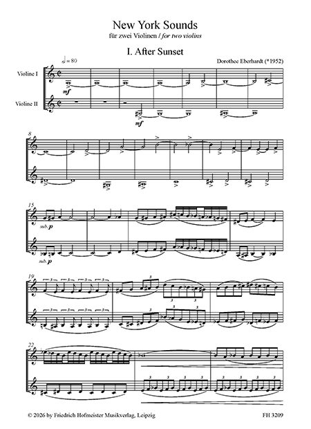 Eberhardt: New York Sounds - Two Violins