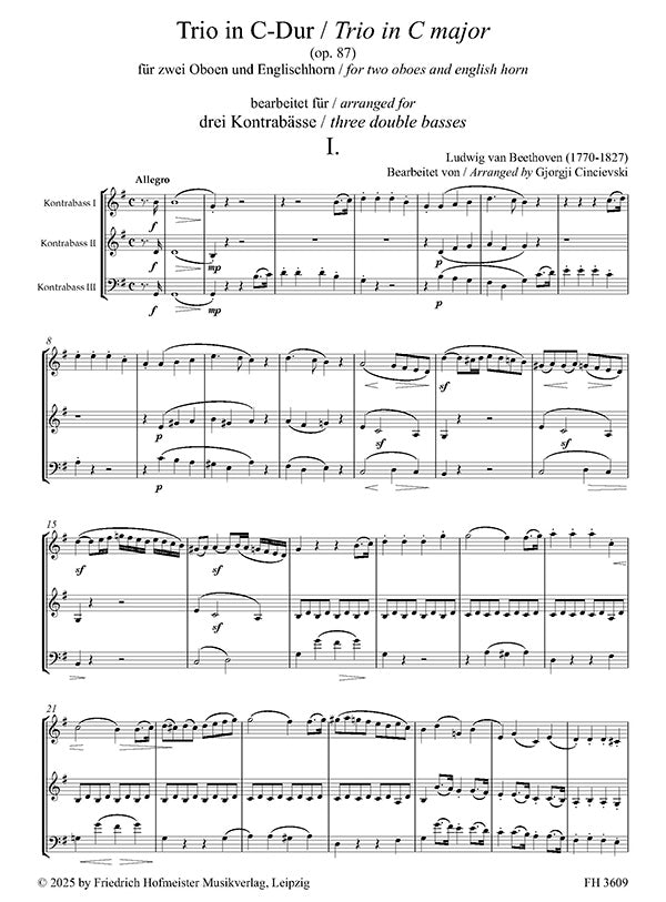 Beethoven: Trio in C Major, Op. 87 - Three Double Basses
