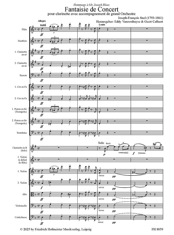 Snel: Fantaisie de Concert - Full Score