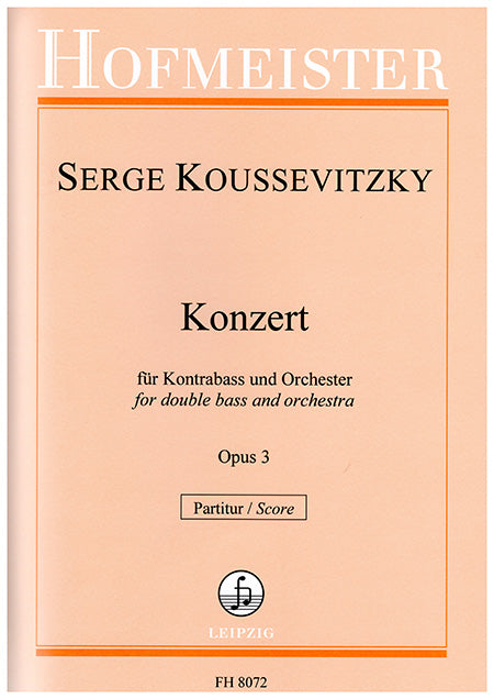 Koussevitzky: Double Bass Concerto, Op. 3 - Full Score