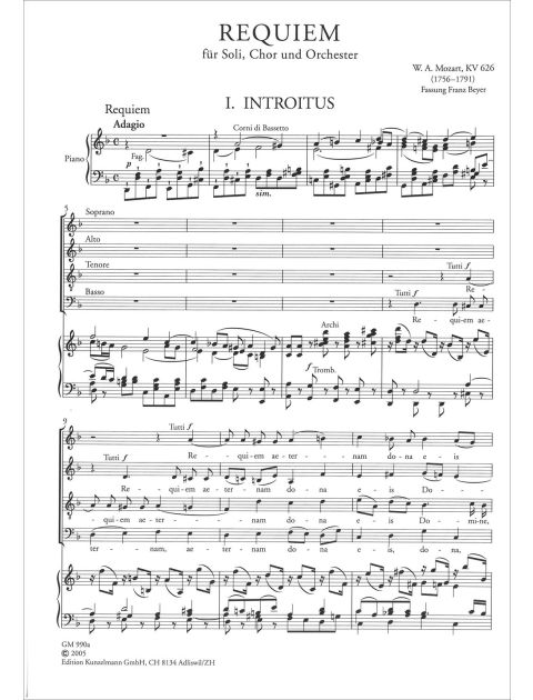 Mozart Requiem Vocal Score