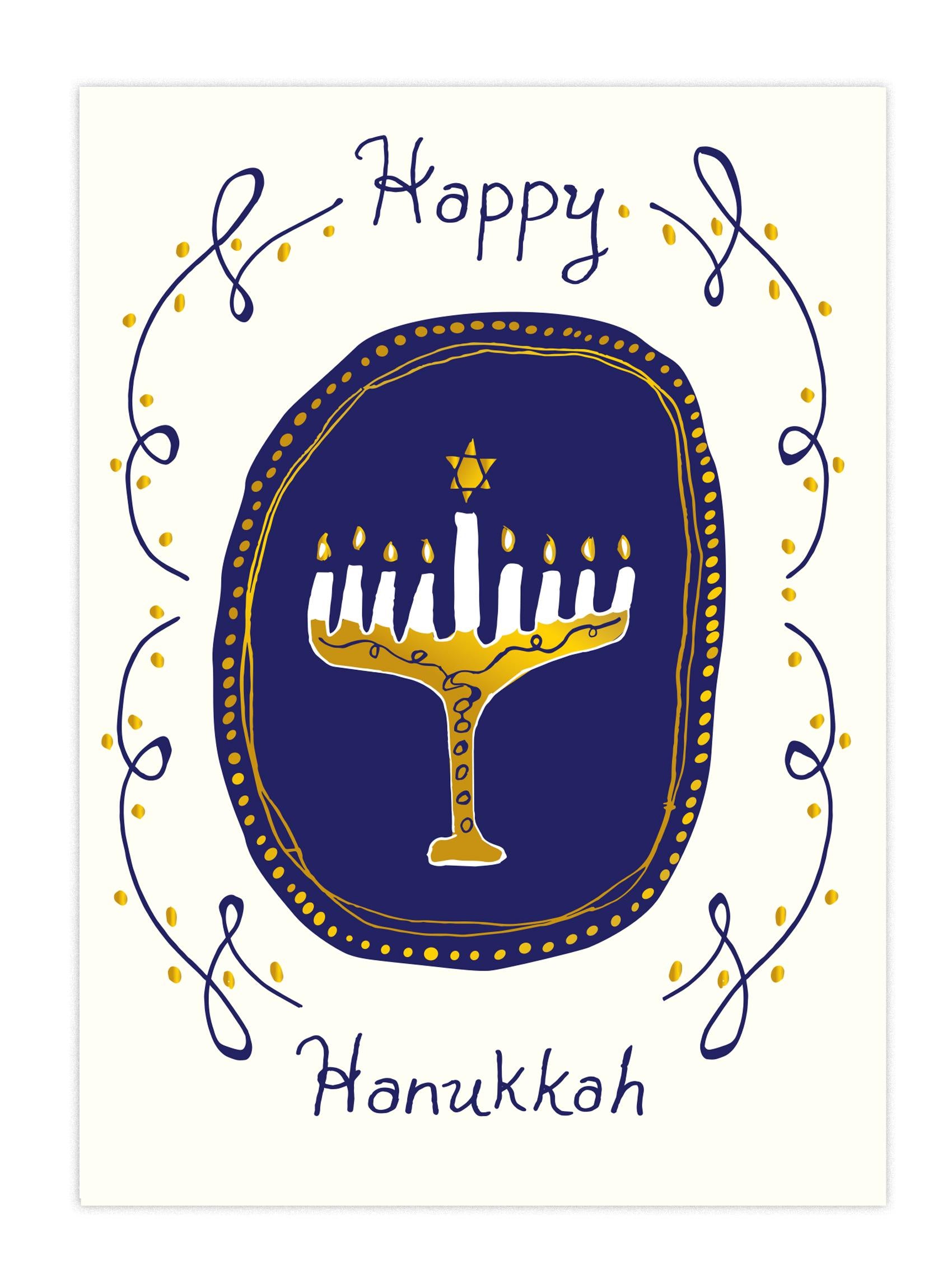 Card: Happy Hanukkah (Blank Inside)