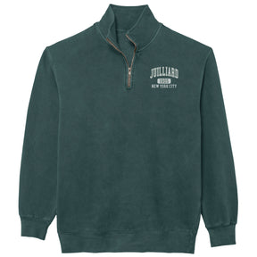 Sweatshirt: Pigment Dyed Quarter Zip / 1905 Juilliard logo