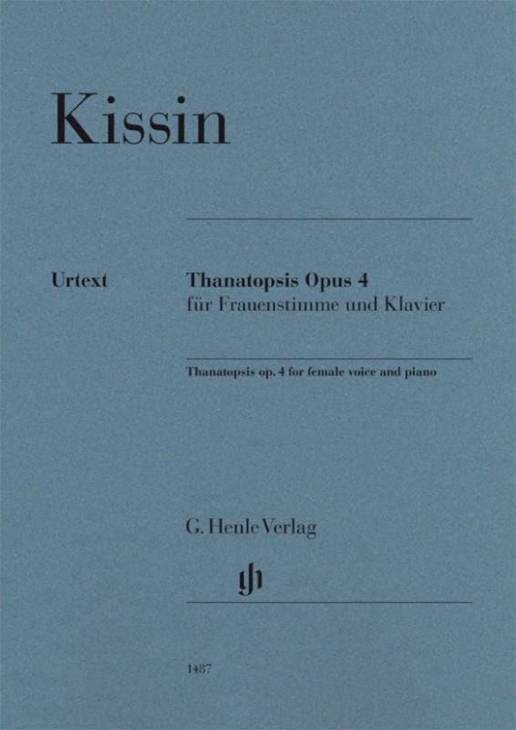 Kissin: Thanatopsis, Op. 4 For Female Voice and Piano