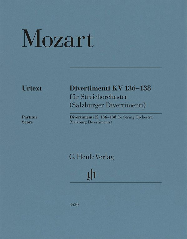 Mozart: Divertimenti K. 136-138 (Salzburg Divertimenti) - Conductor Score