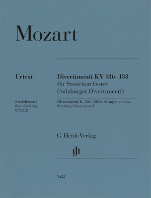 Mozart: Divertimenti K. 136-138 (Salzburg Divertimenti) Set of String Parts