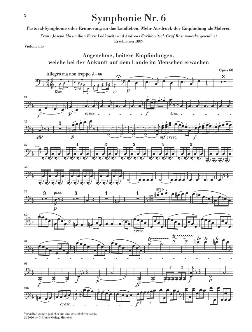 Beethoven: Symphony No. 6 F Major Op. 68 "Pastoral" Piano Trio, sample page 3 (Henle Horizons, HN 8236)