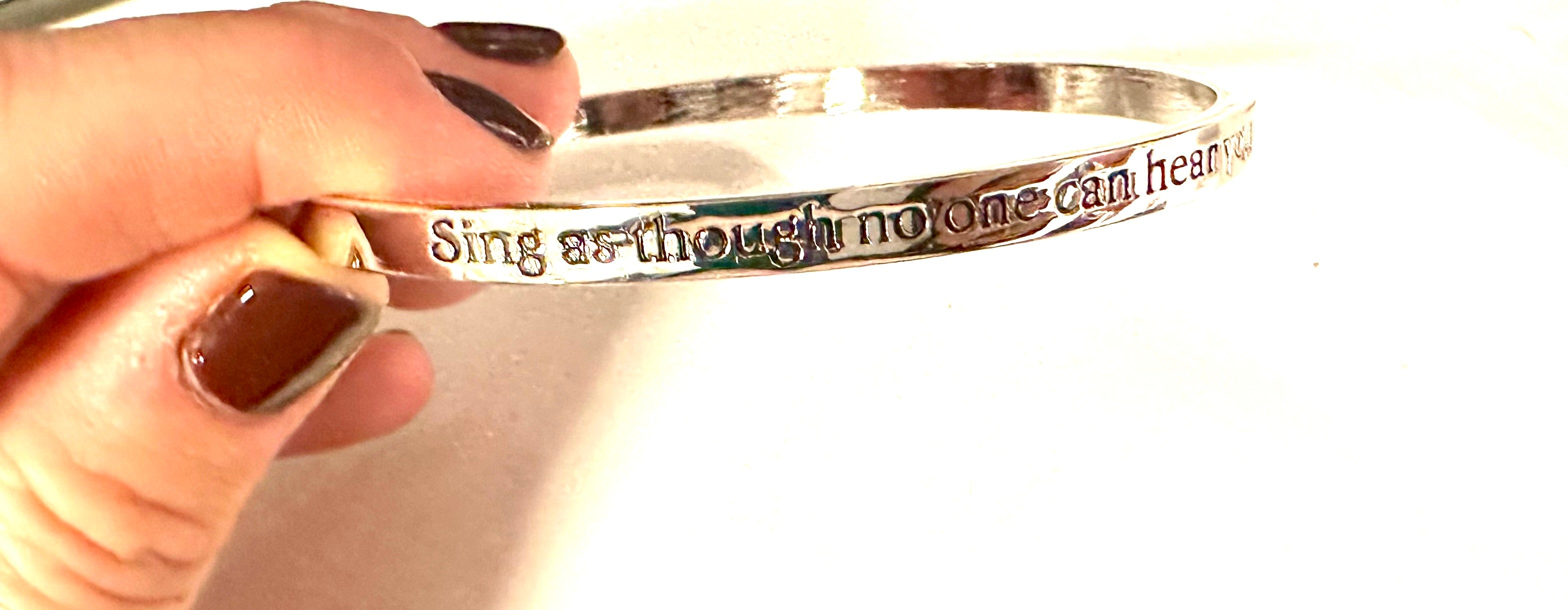 Clearance: Silver Colored Bracelet with message
