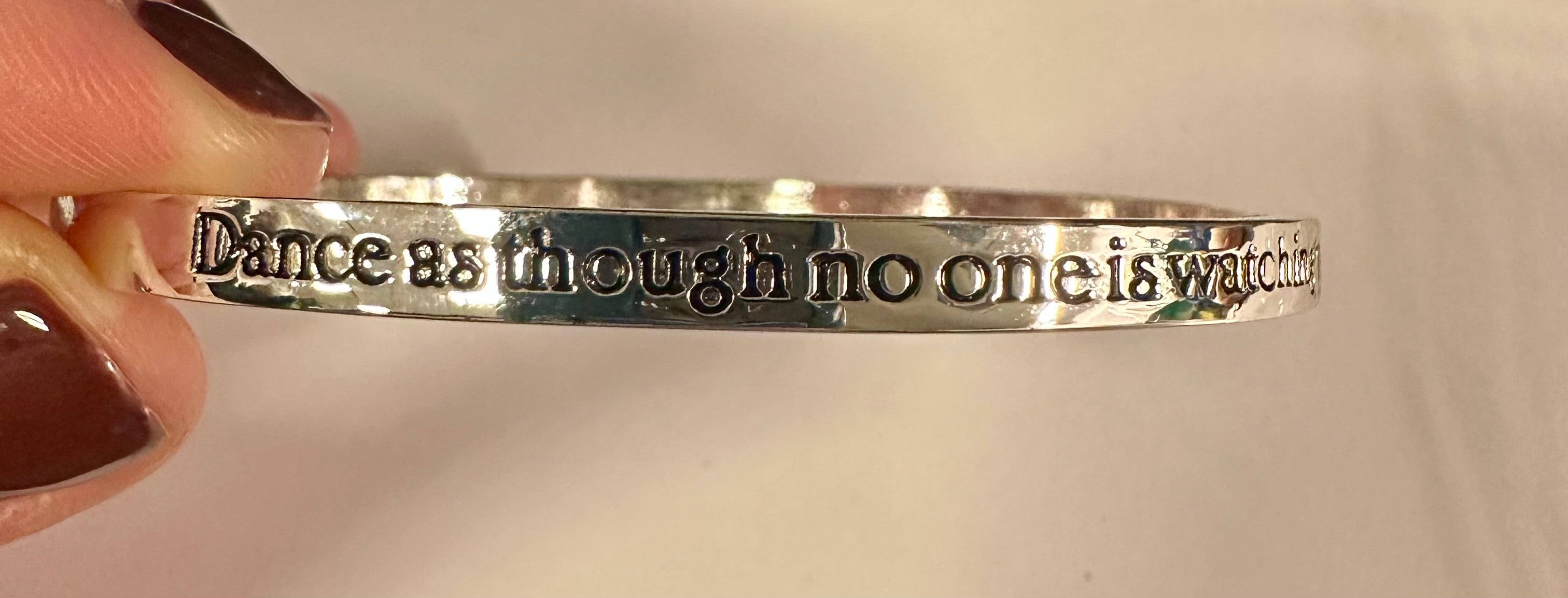 Clearance: Silver Colored Bracelet with message
