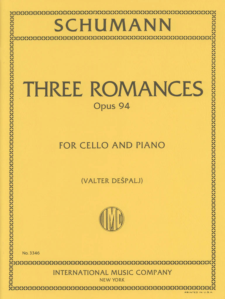 Schumann: Three Romances, Opus 94 for cello and piano