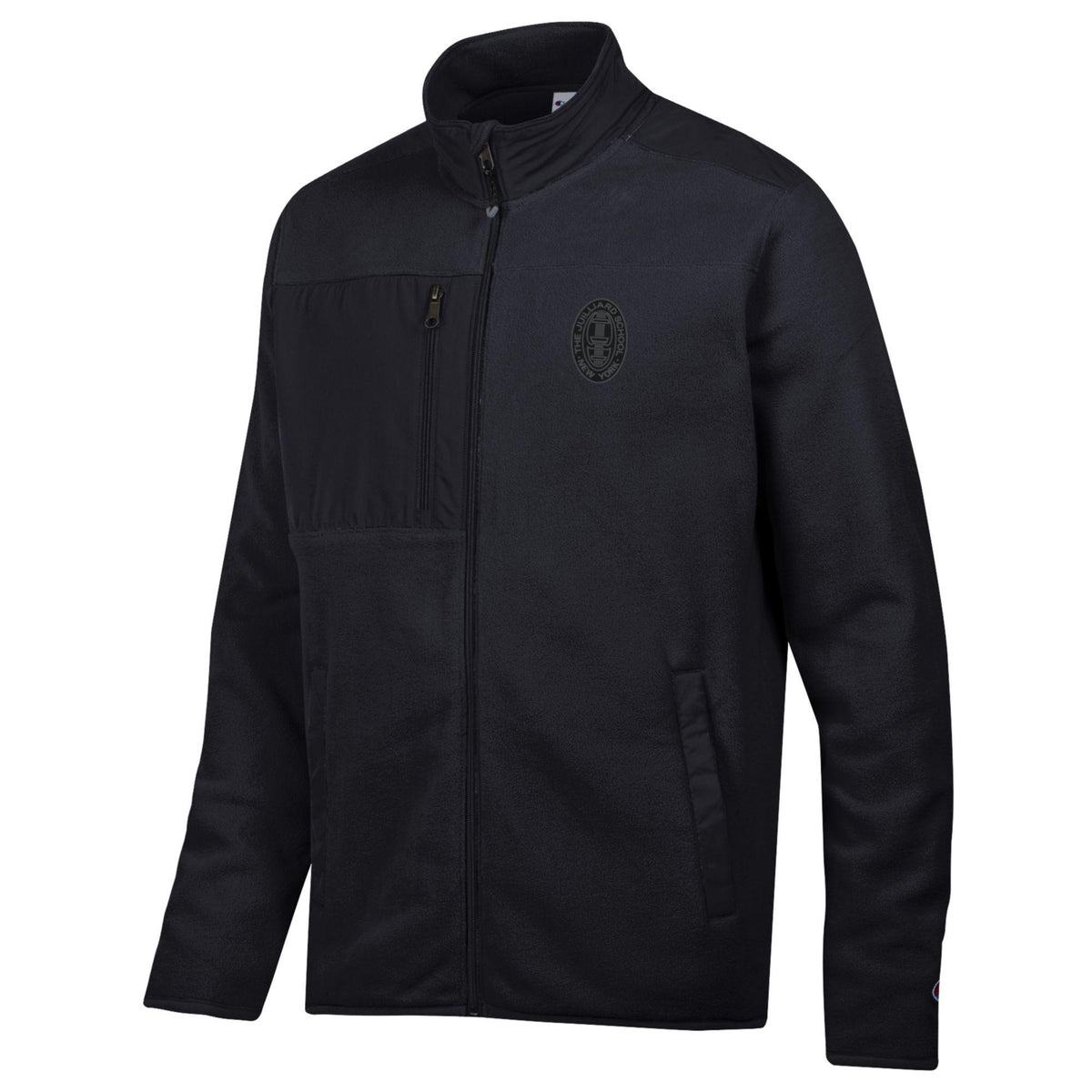 Jacket: Juilliard Full Zip Black with charcoal embroidered seal