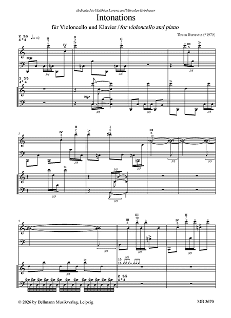 Burtevitz: Intonations - Cello and Piano