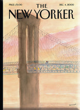 Magnet: Biking the Bridge New Yorker Cover (2.5" x 3.5")