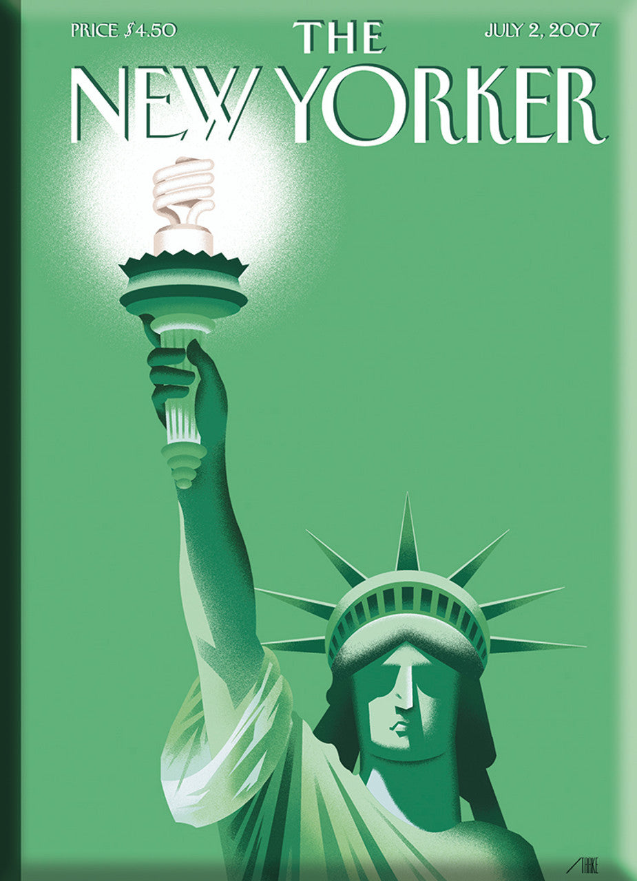 Magnet: Green Liberty New Yorker Cover (2.5" x 3.5")