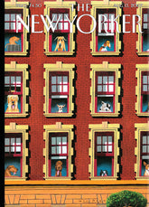 Magnet: Doggies in the Window- New Yorker Cover (2.5" x 3.5")