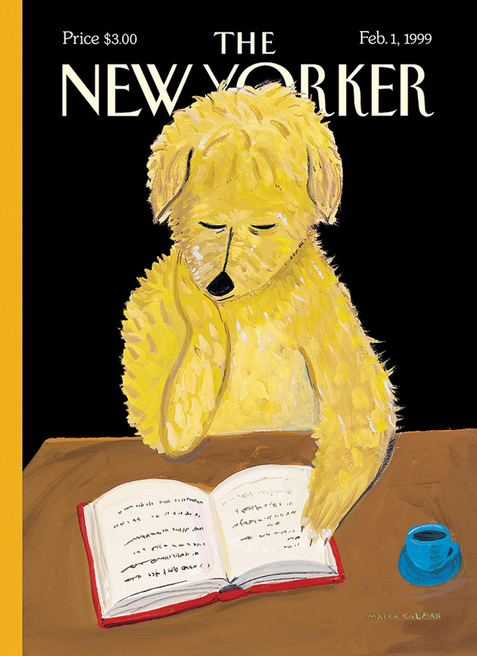 Card: Dog Reading - New Yorker Card (Blank Inside)