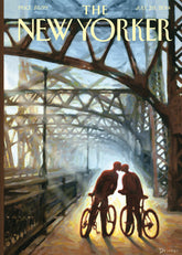 Card: Sunset Kiss on the Brooklyn Bridge - New Yorker Card (blank inside)