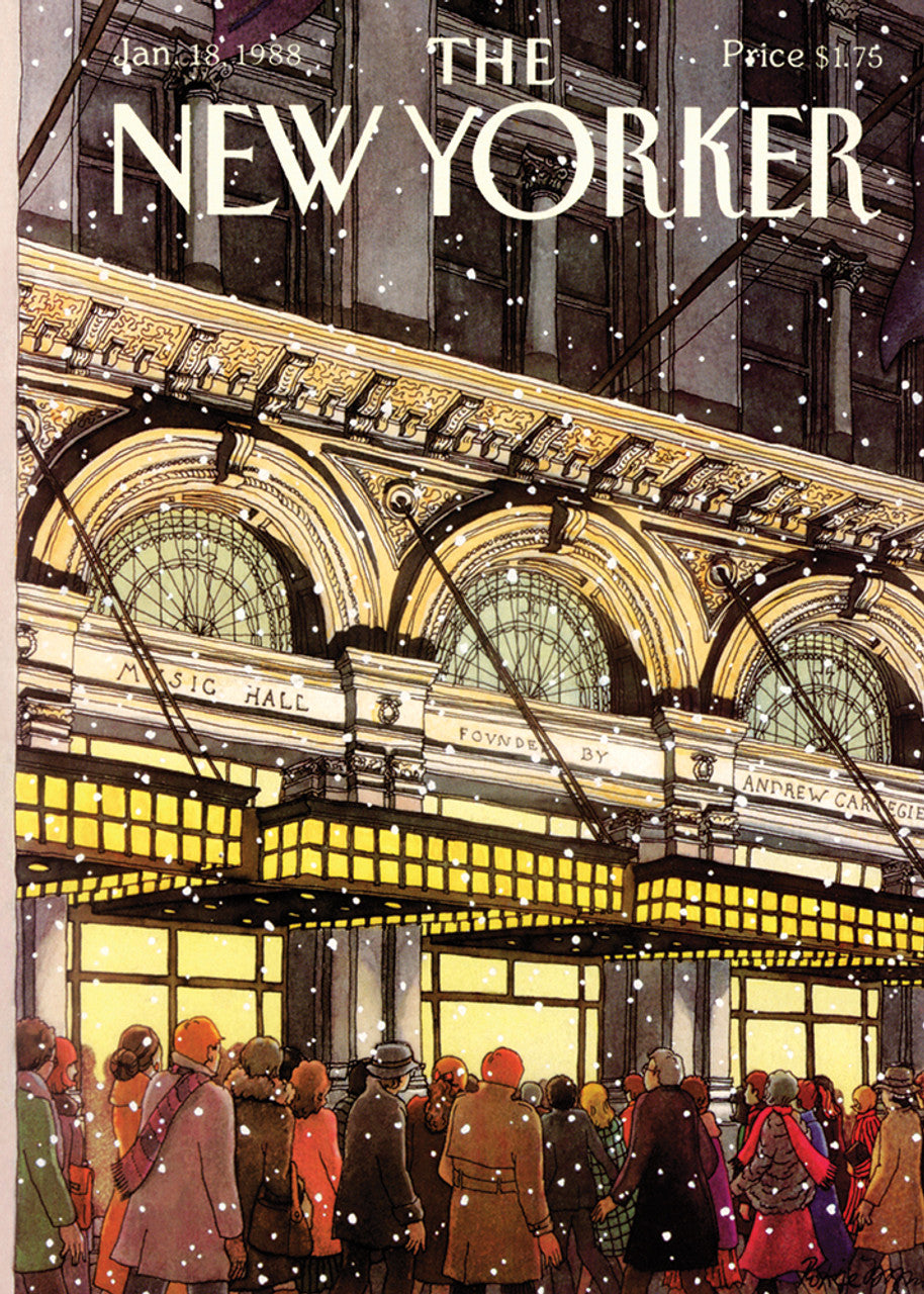 Card: Winter Outside Carnegie Hall - New Yorker Card (Inside: 'Season's Greetings')