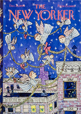 Card: Angels in the City - New Yorker Cover Christmas Card ( Inside: 'Peace and Joy this Holiday Season'.)