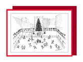 Card: Ice Fight Box of 8 - New Yorker Card ('Happy Holidays'.)