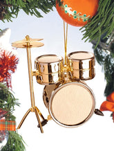 Ornament: 3" Gold Drum Set