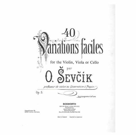 Clearance: Sevcik 40 Variations Opus 3 Violin Studies - Piano Part only