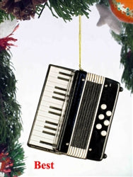 Ornament: 5" Black Accordion