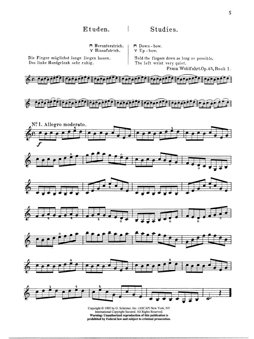 Wohlfahrt 60 Studies, Op. 45 Complete for the Violin