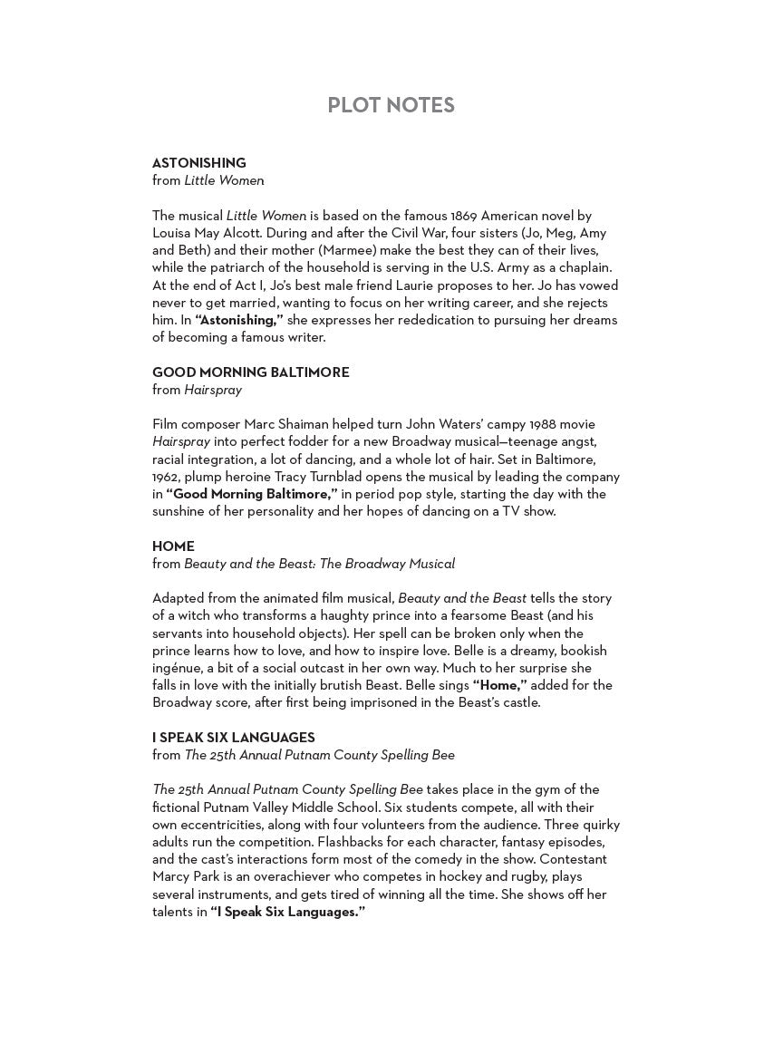 Teen Theatre Songs - Young Women's Edition